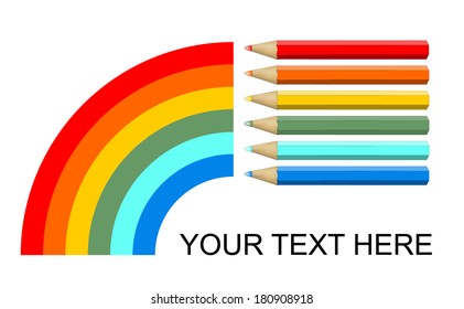 Background in rainbow colors with pastel pencils