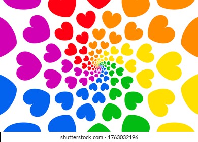Background of Rainbow Heart shape icon vector illustration. LGBTQ pride