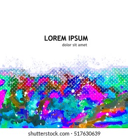 Background rainbow paint stains. Vector