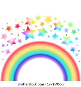 Background of rainbow and stars