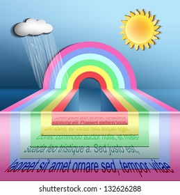 background, rainbow, the sun, cloud, rain . Vector