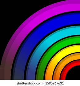 The background is a rainbow. Vector illustration