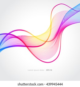 Background rainbow vector wave. Colored smoke wallpaper. Abstract background. Modern banner design. Energy effect.