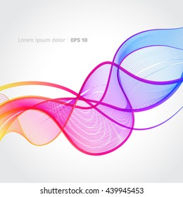Background rainbow vector wave. Colored smoke wallpaper. Abstract background. Modern banner design. Energy effect.