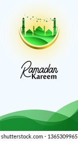 Background for Ramadan Banner 2019 (mosque, green)