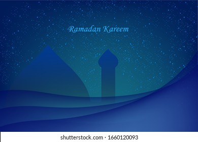 Background Ramadan Kareem Purple Scenery. eid mubarak vector