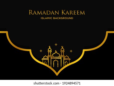 Background Ramadan Kareem Vector, Golden color style luxury design, Islamic ornamental and background for month ramadan design card background. Perfect for post social media about ramadan kareem.