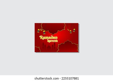  fondo Tema de Ramadán en rojo con adornos ornamentales