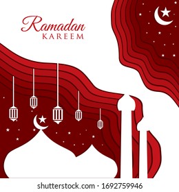 Background Ramadan vector template,  design for Instagram feed or greeting card