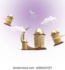 Antecedentes Ramadán, eid mubarak, tarjeta de felicitación o concepto musulmán. adorno de ramadán