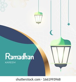 Antecedentes de Ramadhan Kareem , con elementos islámicos modernos. Ilustración de vectores EPS 10