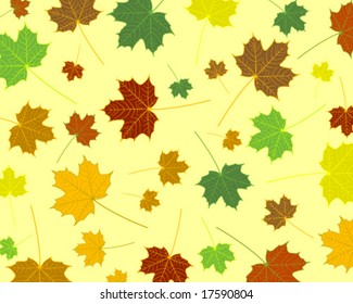 background with randomly placed veined maple leaves