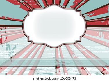 background with rays and vintage frame