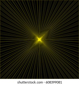 Background of rays of yellow color