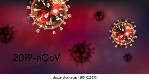 Background with realistic 3d viruses cells. Medical concept. Coronavirus 2019-nCoV  background.