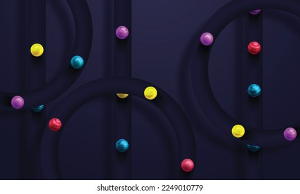 Background with realistic balls. Vector illustration