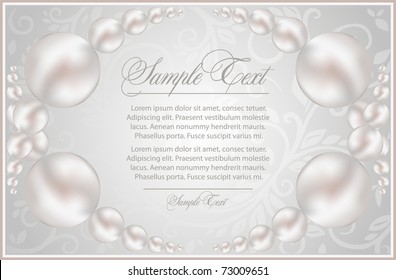 background with realistic pearls