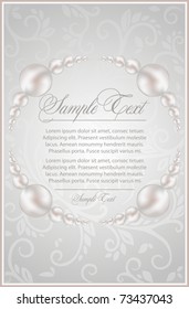 background with realistic pearls