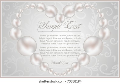background with realistic pearls
