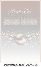 background with realistic vector pearls