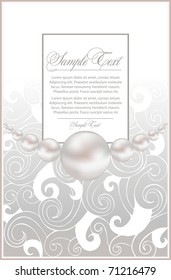 background with realistic vector pearls