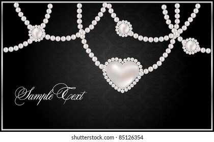 background with realistic vector pearls