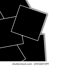 Background of realistic vector photo frames. Template retro photo design, Vector illustration
