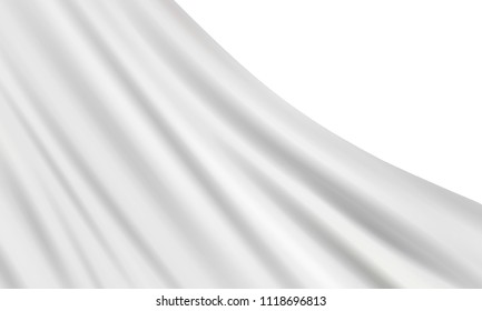 Background Realistic White Waving Fabric Blank Stock Vector (Royalty ...