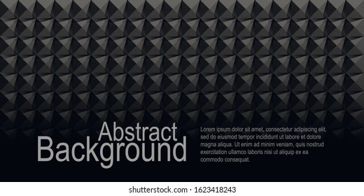 Background for a recording studio. Sound insulation on the walls, rhombus. Sound absorption. Cover, leaflet for a website, business card, flyer, banner, poster. Black, gray, brown, blue, white.