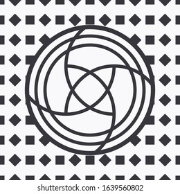 Background rectangle in the middle circle abstract