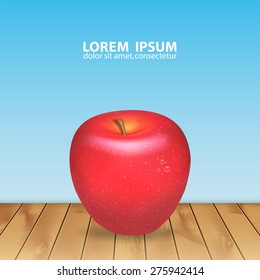 Background with red apple. High quality vector. EPS10 vector