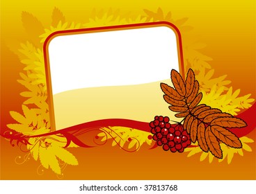 background with red ashberry and banner