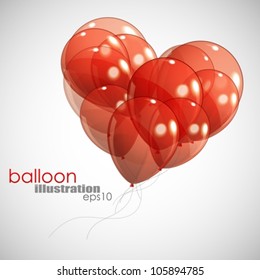 background with red balloons