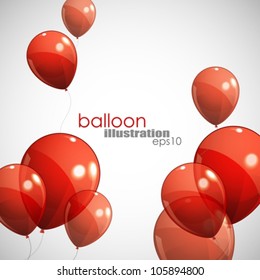 Background With Red Balloons