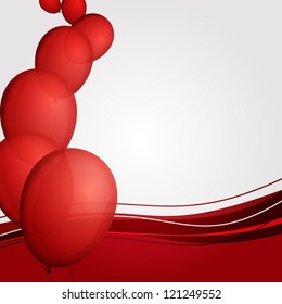 background with red balloons