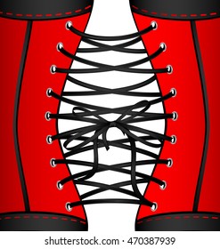 background red black corset