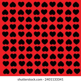 Background of Red with Black Hearts