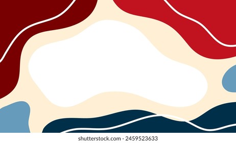 fondo con ondas de colores de rojo a azul. Es divertido ver un fondo de color granate y azul. Colorido Dibujado A Mano Ondas Diseño Plano Aislado En Blanco
