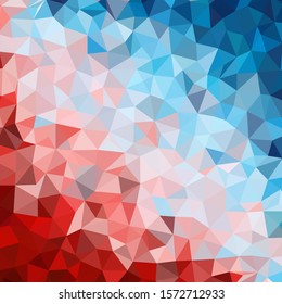 Background of red, blue geometric shapes. Seamless mosaic pattern. Vector illustration