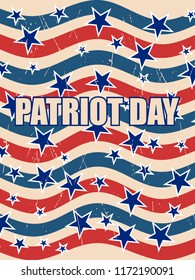Background with red and blue stars. Holiday graphic design. USA Patriot Day star pattern in American flag colors.