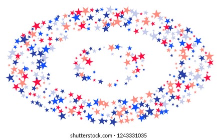 Background with red and blue stars. Holiday graphic design. USA Independence Day or Presidents Day star pattern in American flag colors.