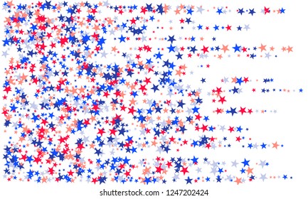 Background with red and blue stars. Holiday graphic design. Red blue stars American patriotic graphics.