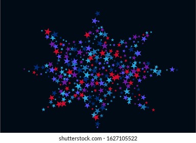 Background with red and blue stars. Holiday graphic design. Red blue stars American patriotic graphics.