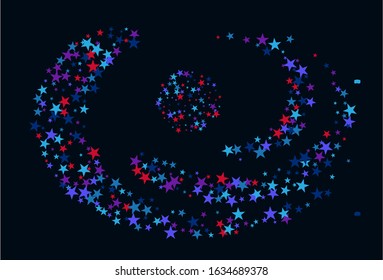 Background with red and blue stars. Holiday graphic design. Red blue stars American patriotic graphics.