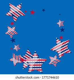 Background with red and blue stars. Holiday graphic design. USA Independence Day or Presidents Day star pattern in American flag colors.