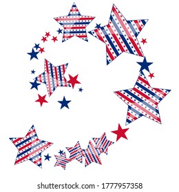 Background with red and blue stars. Holiday graphic design. USA Independence Day or Presidents Day star pattern in American flag colors.