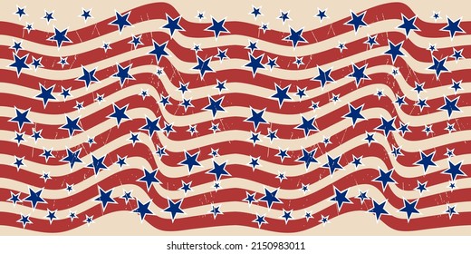 Background with red and blue stars. Holiday graphic design. USA Independence Day or Presidents Day star pattern in American flag colors.
