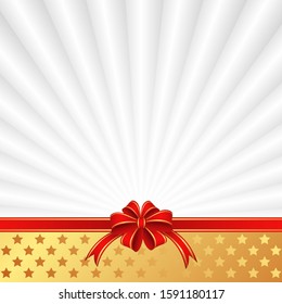 background with red bow and star pattern