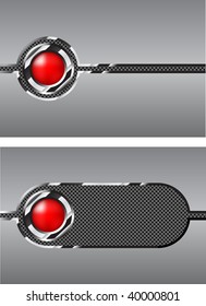Background. Red button. Steel cell