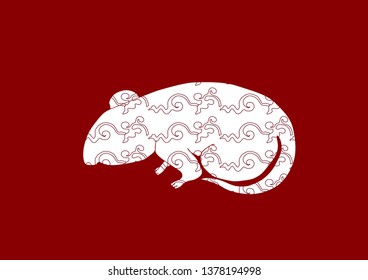 Background of Red Chinese Rat Year
